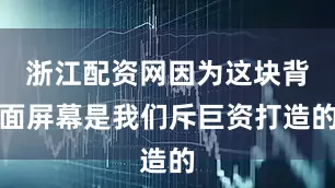 浙江配资网因为这块背面屏幕是我们斥巨资打造的